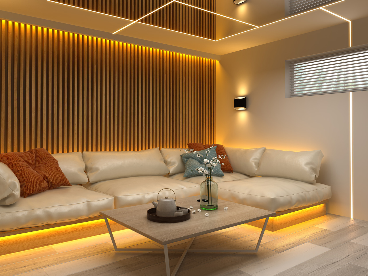 interior modern design room 3d illustration