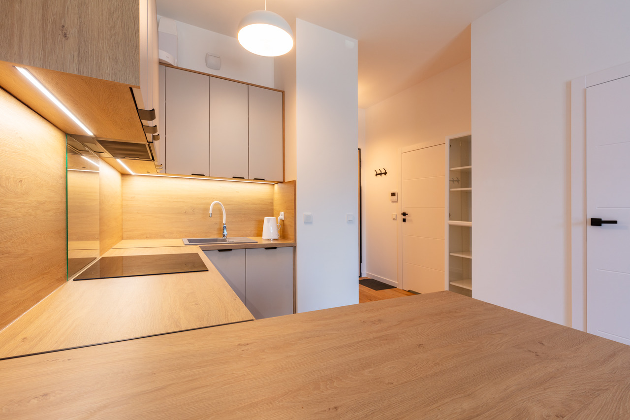 spacious kitchen corner with sleek design and ampl