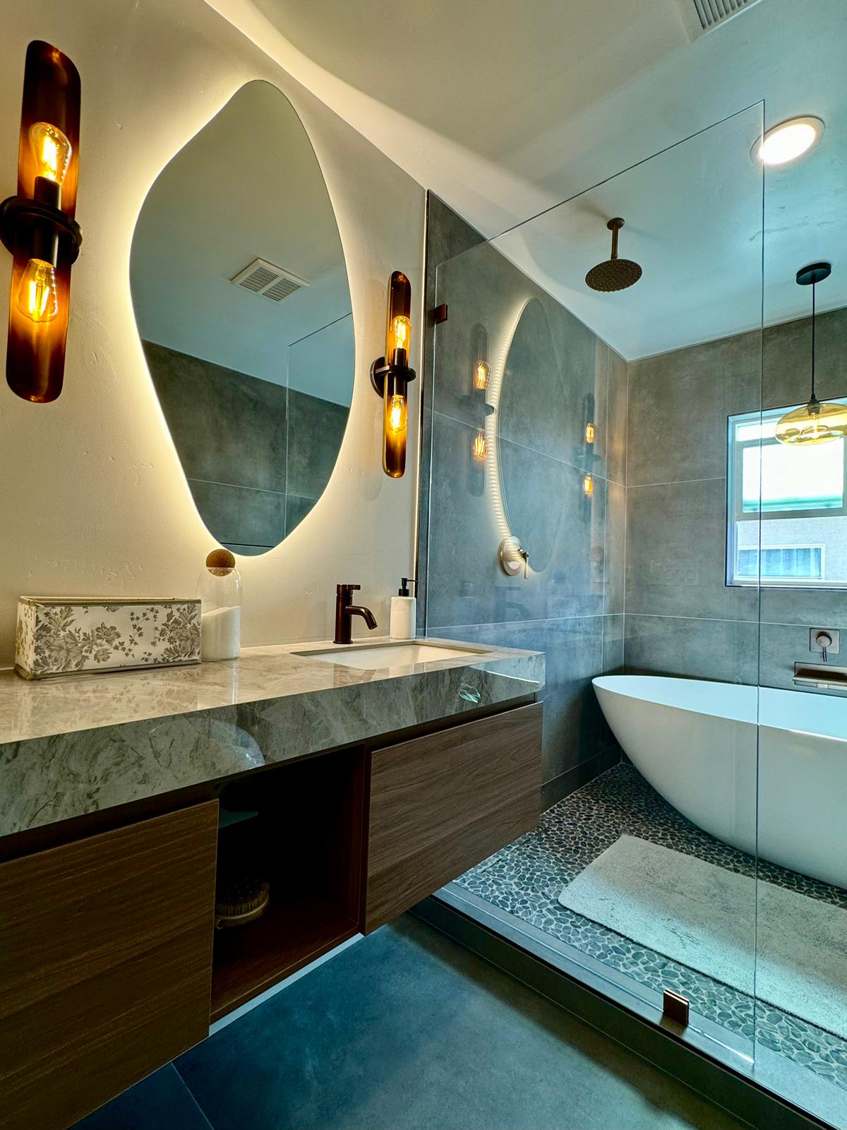 bathroom remodeling in San Diego - beautiful results of a spa like bathroom