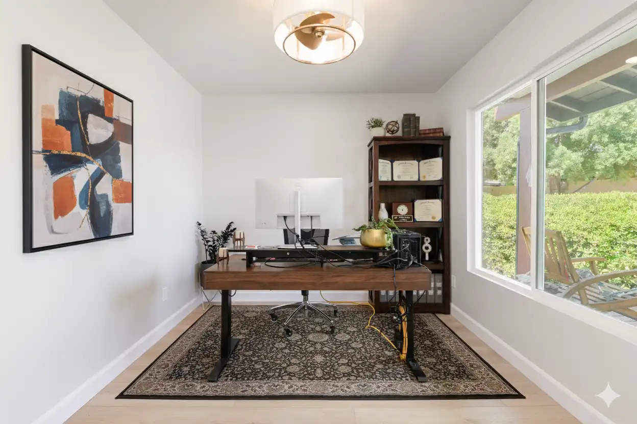 Home office conversion with French doors Del Cerro San Diego 92120