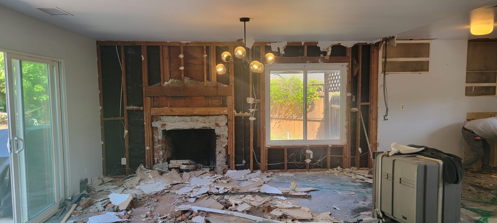 Living room demo and fireplace removal Del Cerro San Diego 92120